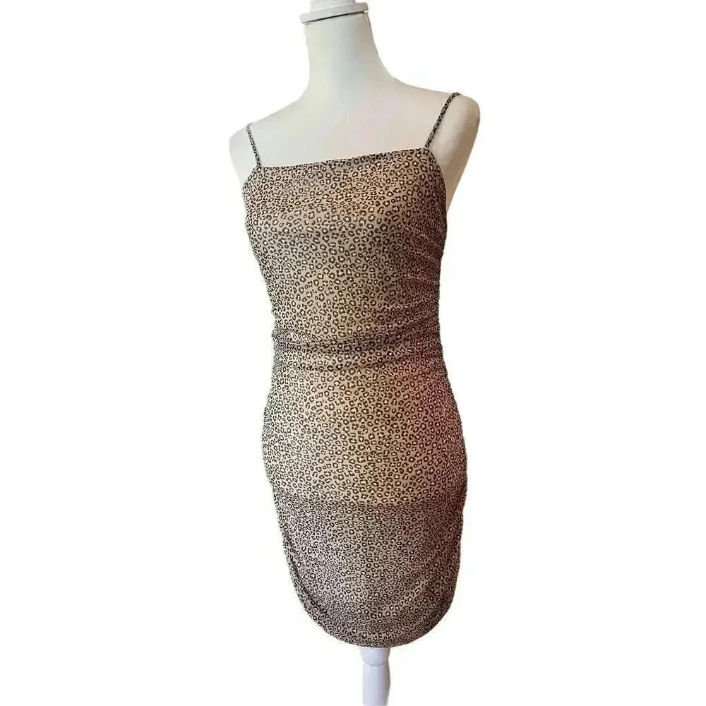 le lis body con animal print slip dress size large